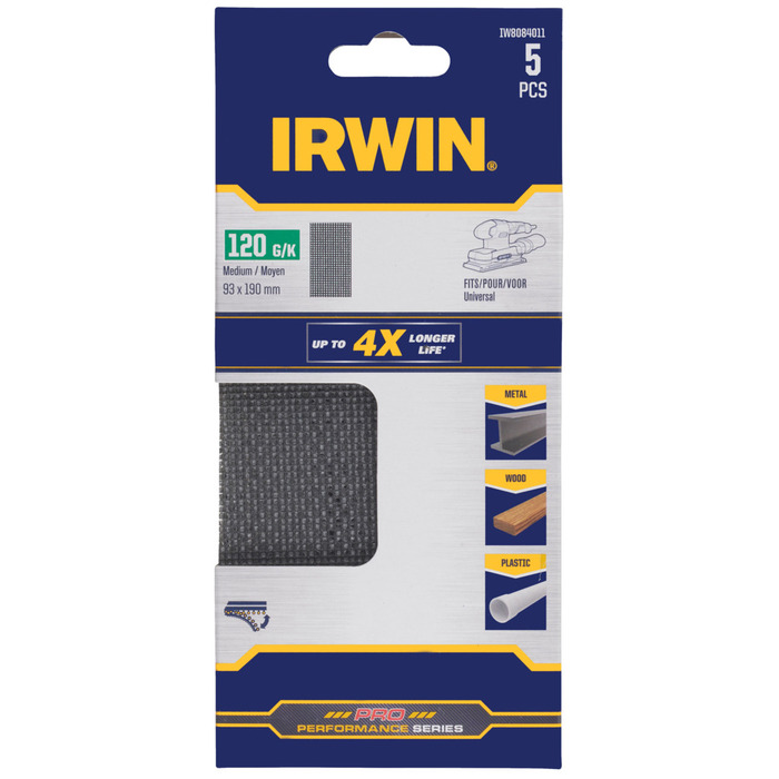 Irwin slibenet mesh K120 93 x 230 mm 5 stk.